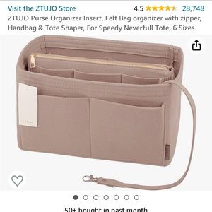 NWOT tote bag insert beige